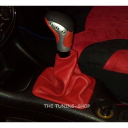 PEUGEOT 206 GEAR GAITER SHIFT BOOT RED LEATHER NEW