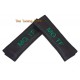 SEAT BELT COVERS BLACK GENUINE LEATHER EMBROIDERY MG TF DARK GREEN STITCHING NEW