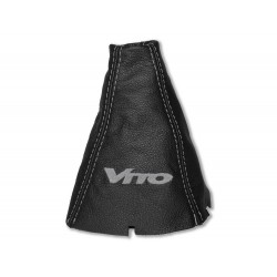 FOR MERCEDES VITO W447 2014+ GEAR GAITER LEATHER "VITO" WHITE EMBROIDERY