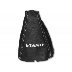 FOR MERCEDES VIANO W447 2014+ GEAR GAITER LEATHER "VIANO" GREY EMBROIDERY