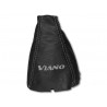 FOR MERCEDES VIANO W447 2014+ GEAR GAITER WITH PLASTIC FRAME LEATHER "VIIANO" GREY EMBROIDERY