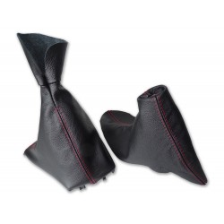 Gear and Handbrake Gaiter For BMW F30 F31 2012-15 with Plastic Frame Leather Red Stitching