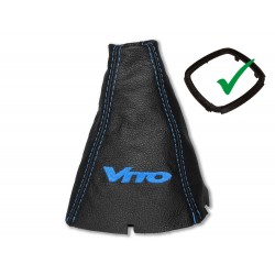 FOR MERCEDES VITO W447 2014+ GEAR GAITER WITH PLASTIC FRAME LEATHER "VITO" BLACK EMBROIDERY