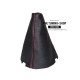 Gear Gaiter For Honda Civic MK7 EM2 ES2 2001-2006 Coupe Sedan Shift Boot Black Leather Red Stitching New