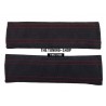 SEAT BELT COVERS SHOULDERS PADS BLACK REAL ITALIAN ALCANTARA RED STITCHING