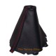 AUDI A4 B8 2008-2013 GEAR GAITER REPLACEMENT SHIFT BOOT BLACK ITALIAN LEATHER COVER RED STITCH