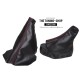 FOR  FORD FOCUS C-MAX 2007-2010 GEAR GAITER WITH PLASTIC FRAME BLACK LEATHER RED EMBROIDERY