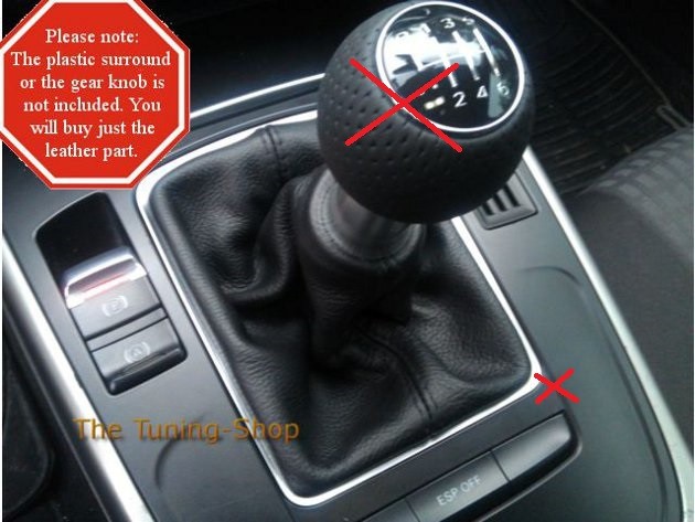 Keenso Gear Shift Stick Knob and Gaiter Boot Cover for Audi A5 A4L Q5 B8 B8PA B9 2009-2016 Car Gear Shift Knob Gearstick Gaiter Boot Kit 