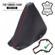 FOR LAND ROVER FREELANDER 2 LR2 2006-2014 AUTOMATIC GEAR GAITER BLACK LEATHER WITH RED STITCHING