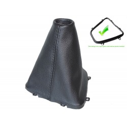 FOR FIAT 500 2007-2014 GEAR GAITER WITH PLASTIC FRAME BLACK LEATHER