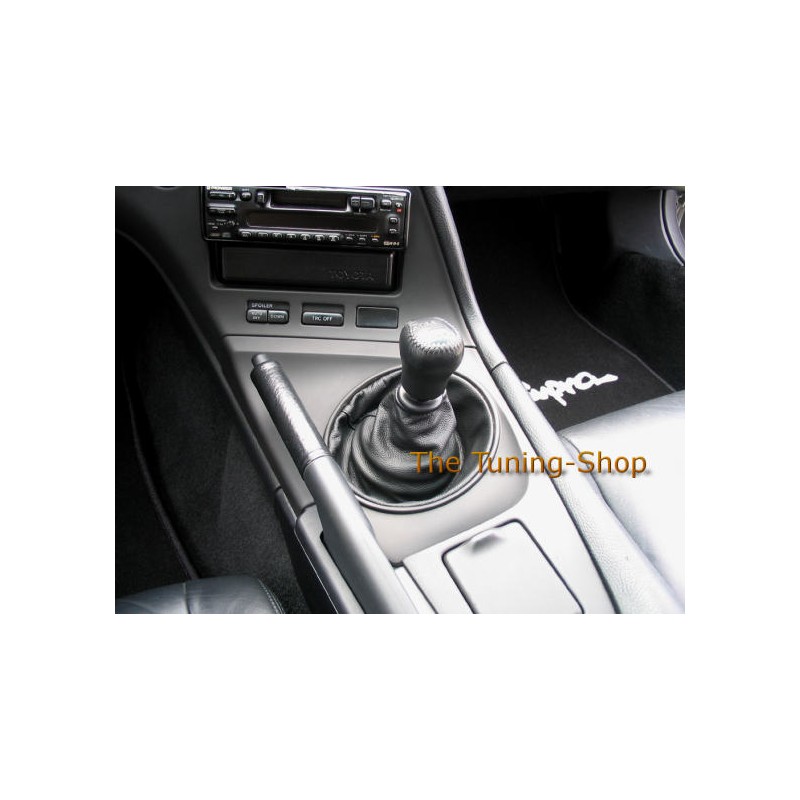 Black Stitching Leather Gear Gaiter Shift Boot – Fits Toyota Supra MKIV MK4 – Aforce Auto