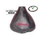 FIAT 500 ABARTH 2007-2012 GEAR GAITER / BOOT BLACK LEATHER RED STITCH new