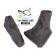 FOR  FORD FOCUS C-MAX 2007-2010 GEAR GAITER WITH PLASTIC FRAME BLACK LEATHER RED EMBROIDERY