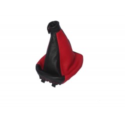 For Fiat 500L 2012-2018 Gear Gaiter Black Red Leather