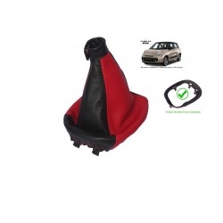 For Fiat 500L 2012-2018 Gear Gaiter Black Red Leather