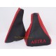 VAUXHALL OPEL ASTRA GAITERS BLACK/RED embroidered ASTRA red