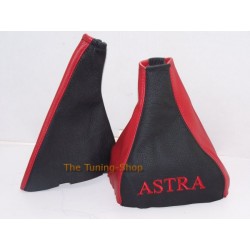 FOR VAUXHALL OPEL ASTRA GAITERS BLACK/RED embroidered ASTRA red