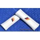 SEAT BELT COVERS WHITE GENUINE LEATHER EMBROIDERY GERMANY FLAG STRIPES