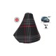 BMW E46 ARMREST COVER MADE FROM REAL BLACK LEATHER WITH GERMAN FLAG COLOURS STITCH NEW