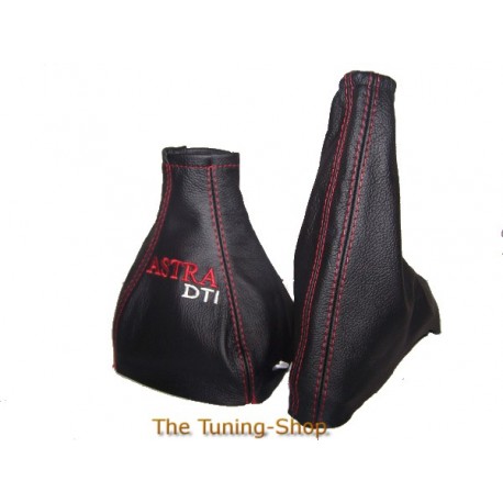 RED DOUBLE STITCH FITS VAUXHALL OPEL ASTRA MK4 G HANDBRAKE GAITER