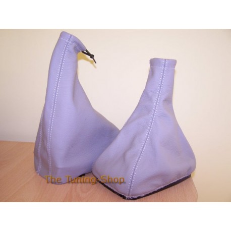 ASTRA MK4 G COUPE 98-05 GEAR+HANDBRAKE GAITER GREY LEATHER