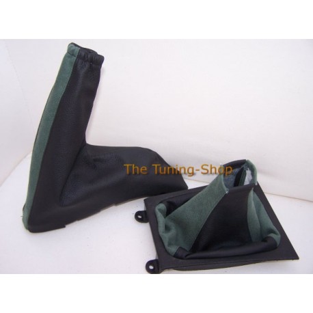 ASTRA MK4 G COUPE GEAR+HANDBRAKE GAITER LEATHER & GREEN ALCANTAR