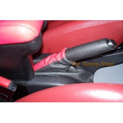 FOR VAUXHALL OPEL ASTRA G MK4 COUPE 4 DOORS 98-05 HANDBRAKE GAITER LEATHER BLACK+RED 