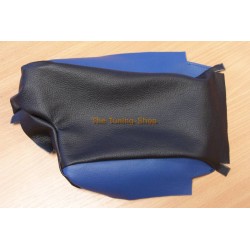 FOR BMW E46 ARMREST COVER MADE FROM GENUINE BLACK / BLUE LEATHER NEW