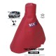 Gear Stick Gaiter For Vauxhall Vivaro 01-14 Red Leather Embroidery