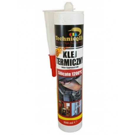 1 x HIGH TEMPERATURE SILICATE ADHESIVE GLUE 1200'C FOR EXHAUST PIPES COLLECTORS FIREPLACE OVEN 300ml TECHNICQLL NEW