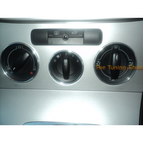VW PASSAT B6 06-09 HEATER & LIGHTS SWITCH SURROUNDS TRIM RINGS FOR MANUAL A/C CONTROLS NEW