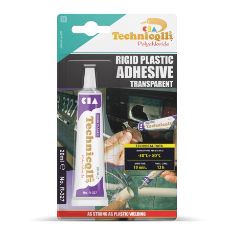 1 x 20ml STRONG CLEAR ADHESIVE GLUE - HARD PLASTIC ABS TR EVA PERSPEX ACRYLIC GLASS TECHNICQLL NEW