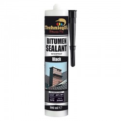 1 x 300ml TUBE BLACK BITUMEN SEALANT FIX FOR ROOF GUTTERS, PIPES, JOINTS, CONCRETE, STEEL, WOOD etc. NEW TECHNICQLL