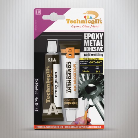 1 x EPOXY ADHESIVE GLUE FOR METALS alloy steel bronze etc 2 x 20ml COLD WELD new