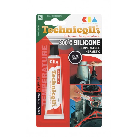 1 x BLACK HIGH TEMPERATURE SILICONE ADHESIVE SEALANT 20ml "Liquid gasket" HERMETIC 300'C High Quality TECHNICQLL NEW