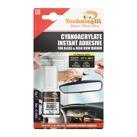 1 x CLEAR ADHESIVE GLUE FOR GLASS & REAR VIEW MIRROR 8g High Quality NEW