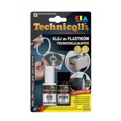 1 x CLEAR ADHESIVE GLUE FOR PP Polypropylene, PE Polyethylene, PTFE, Silicone etc 8ml+8g TECHNICQLL NEW