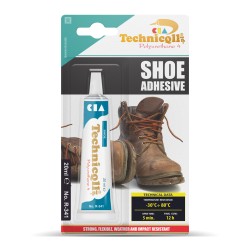 1 x STRONG ADHESIVE GLUE FOR SHOES LEATHER RUBBER FELT NYLON LEATHERETTE COATED FABRICS PLASTICS 20ml TECHNICQLL NEW
