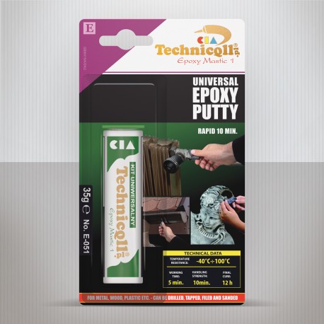 35g UNIVERSAL EPOXY PUTTY RAPID 10 MIN FOR METALS CERAMICS PLASTICS NEW TECHNICQLL