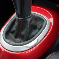NISSAN JUKE 2010+ GEAR GAITER BLACK LEATHER BLUE STITCHING
