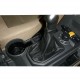 LAND ROVER DISCOVERY 3 LR3 04-09 GEAR GAITER BLACK LEATHER EMBROIDERY 4x4 LIME WHITE STITCHING