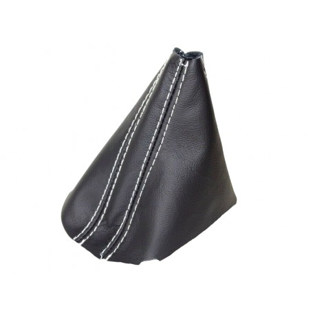 FITS VOLKSWAGEN GOLF V MK5 2003-09 AUTOMATIC DSG GEAR GAITER BLACK ITALIAN LEATHER GREY STITCHING