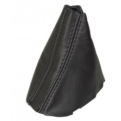 FITS VOLKSWAGEN GOLF V MK5 2003-09 AUTOMATIC DSG GEAR GAITER BLACK ITALIAN LEATHER GREY STITCHING