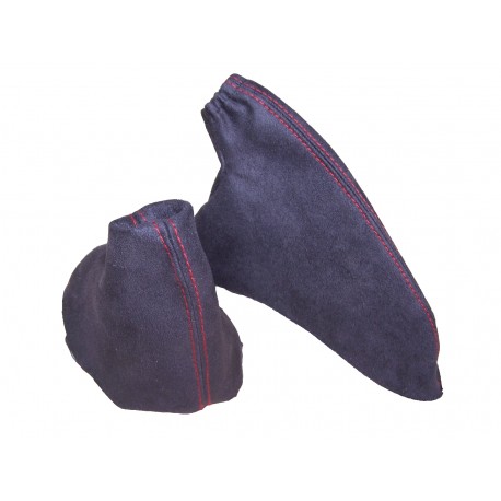 HONDA CIVIC TYPE R 01-03 GAITERS BOOTS SET ALCANTARA RED STITCH