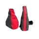 FOR VAUXHALL OPEL ASTRA MK4 GEAR HANDBRAKE GAITER BLACK LEATHER RED SUEDE ALCANTARA
