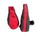 FOR VAUXHALL OPEL ASTRA MK4 GEAR HANDBRAKE GAITER BLACK LEATHER RED SUEDE ALCANTARA