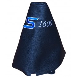 FORD FIESTA MK7 GEAR GAITER BLACK LEATHER CUSTOM EMBROIDERY S YELLOW STITCHING NEW