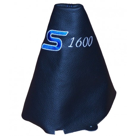 FORD FIESTA MK7 GEAR GAITER BLACK LEATHER CUSTOM EMBROIDERY S YELLOW STITCHING NEW