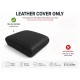 Armrest Lid Leather Cover For VW Amarok 2010-2020 Black Leather with Grey Stitch