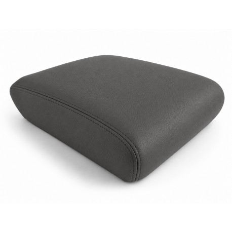Armrest Lid Leather Cover For VW Amarok 2010-2020 Black Leather with Grey Stitch